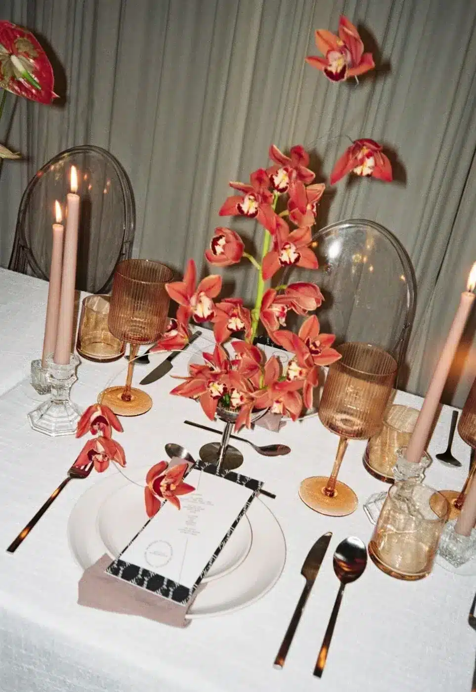 Orchid wedding centerpiece by Flora & Fern floral design