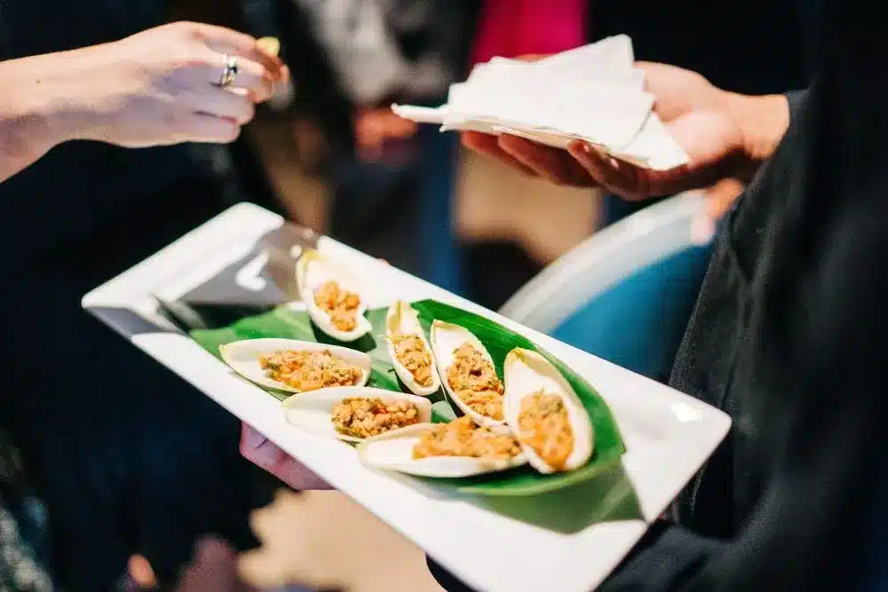 Passed appetizers by Herban Feast, Landmark in-house wedding catering in Seattle
