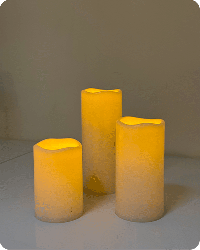 Large LED Candle Trio Rounded